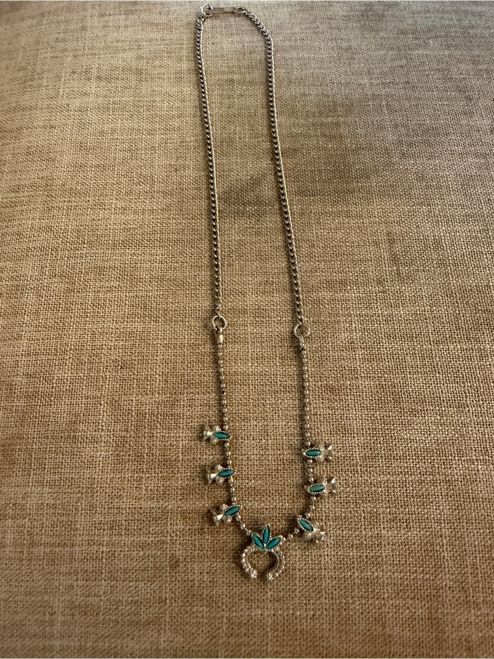 Silver-Tone Turquoise color Pendant Necklace - Women Jewelry